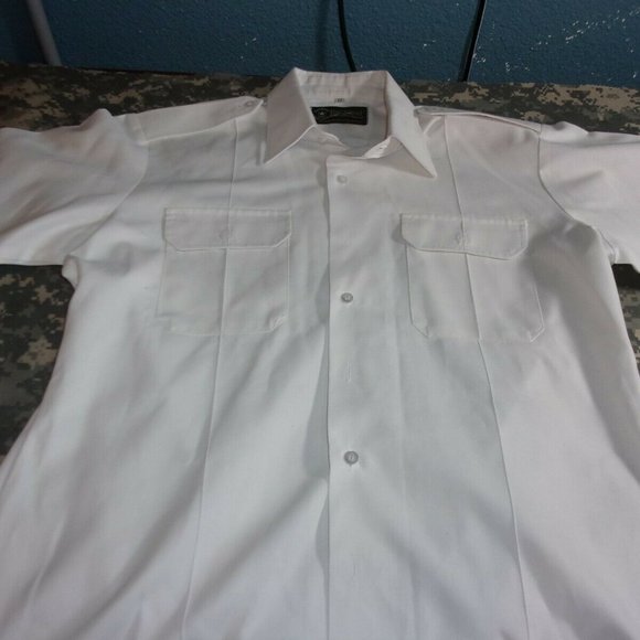 Shirts Darwood Us Army White Asu Dress Short Sleeve Shirt Sz17 Type 1